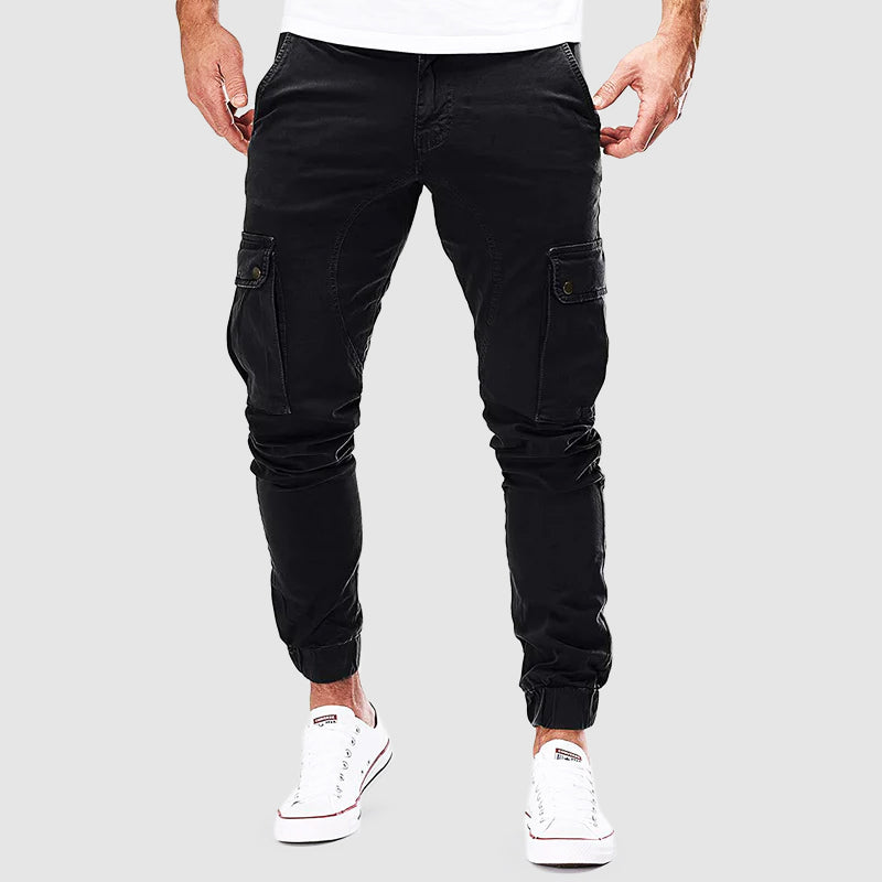 Ken Cargo-bukse for menn – Lett slim fit i bomullsblanding med flere lommer