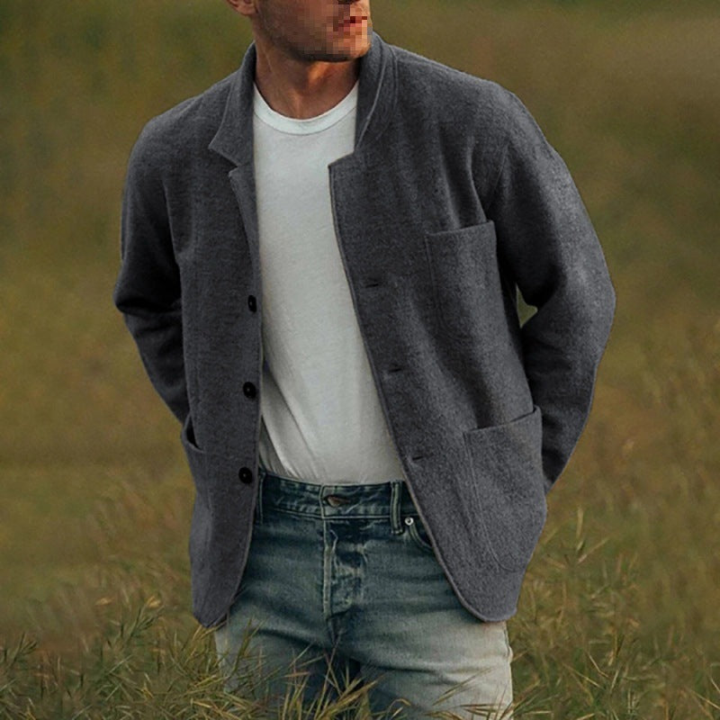 Dexter Veste Décontractée pour Hombre – Tissu texturé avec fermeture à boutons et poches avant