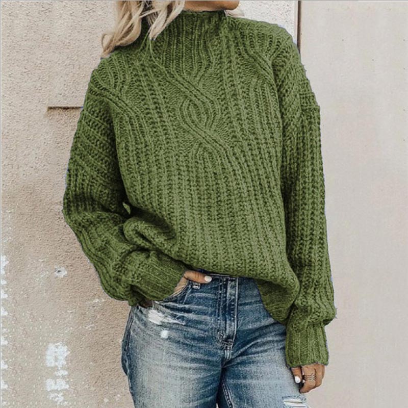 Lotte Pull Femme à Col Roulé – Pull Élégant avec Col Haut et Coupe Confortable