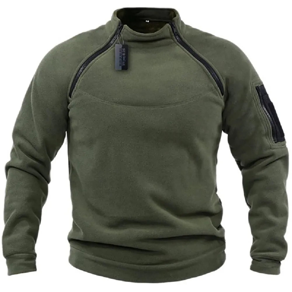 Calix Haut Col Zippé pour Homme – Manches longues avec poche sur la manche et surpiqûres structurées