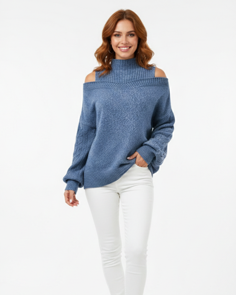 Isabel Pulover Elegant pentru Femei – Pe Umăr, Fin, Tricot Moale și Stil Feminin