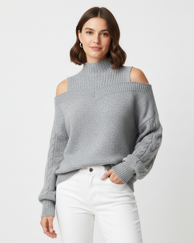 Isabel Pulover Elegant pentru Femei – Pe Umăr, Fin, Tricot Moale și Stil Feminin