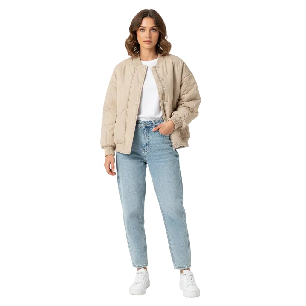 Christelle Bomber Femme Doublé – Coupe Décontractée, Léger & Style Intemporel