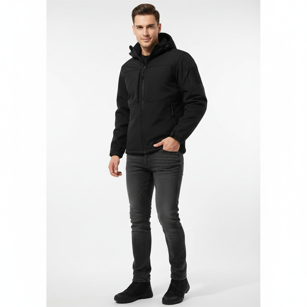 Max Vestă Softshell Bărbați cu Glugă – Design Funcțional & Croială Modernă Extensibilă