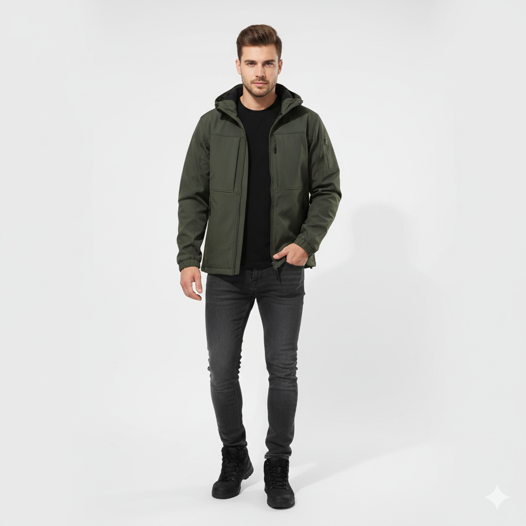 Max Vestă Softshell Bărbați cu Glugă – Design Funcțional & Croială Modernă Extensibilă