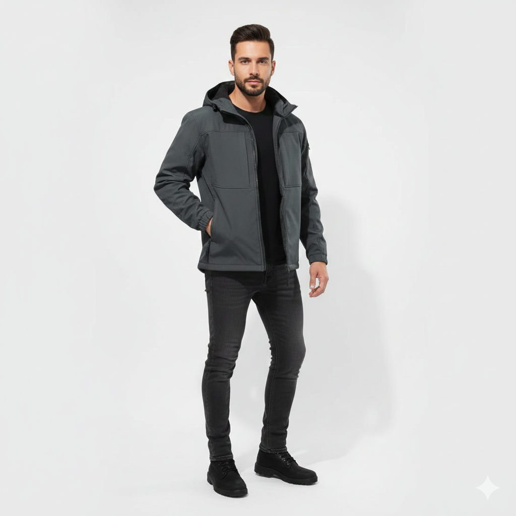Max Vestă Softshell Bărbați cu Glugă – Design Funcțional & Croială Modernă Extensibilă