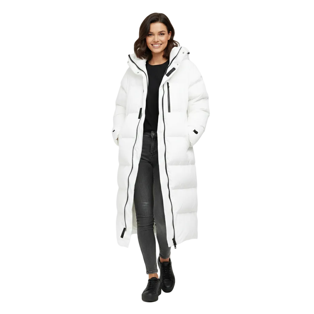 Cray Cappotto Lungo Piumino Donna – Taglio Elegante, Caldo e Resistente al Vento