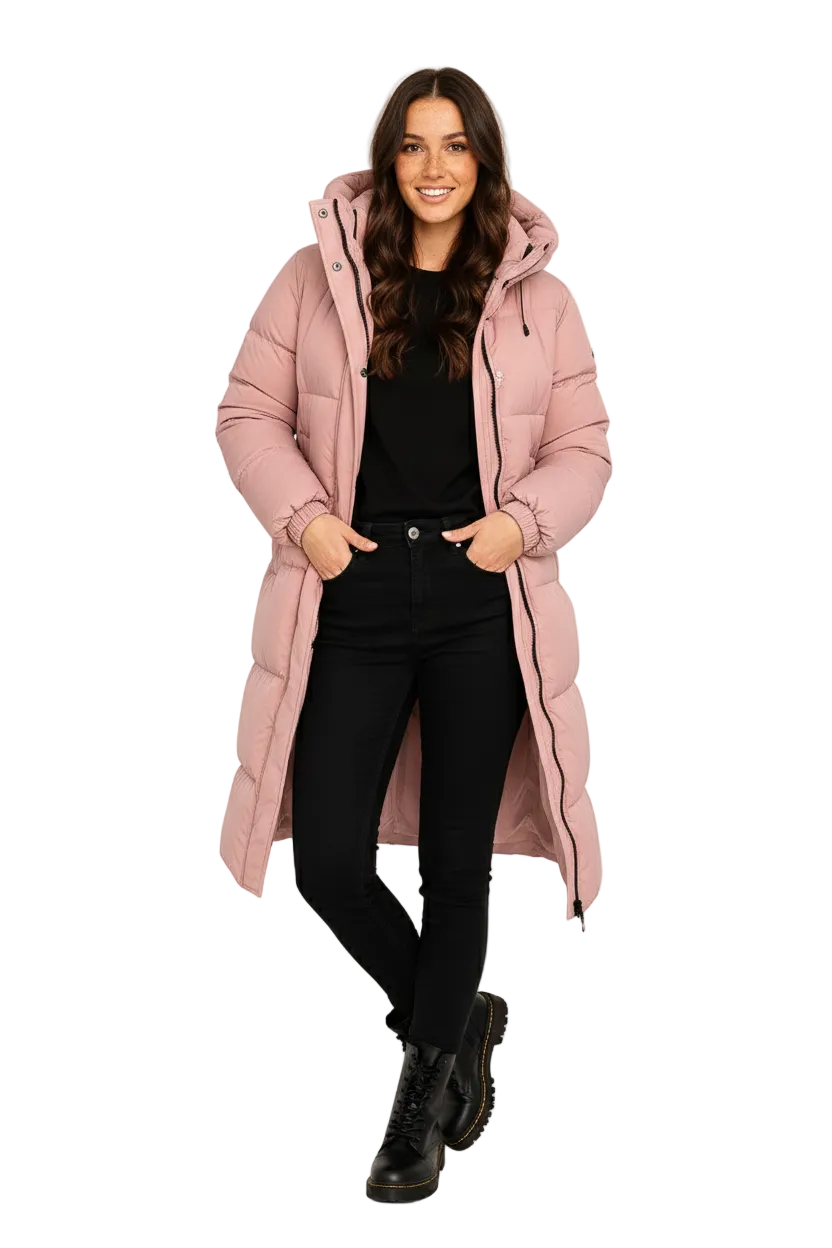 Laura Doudoune Dlhá Dámska Oversize – Teplý a Pohodlný Zimný Puffer Kabát