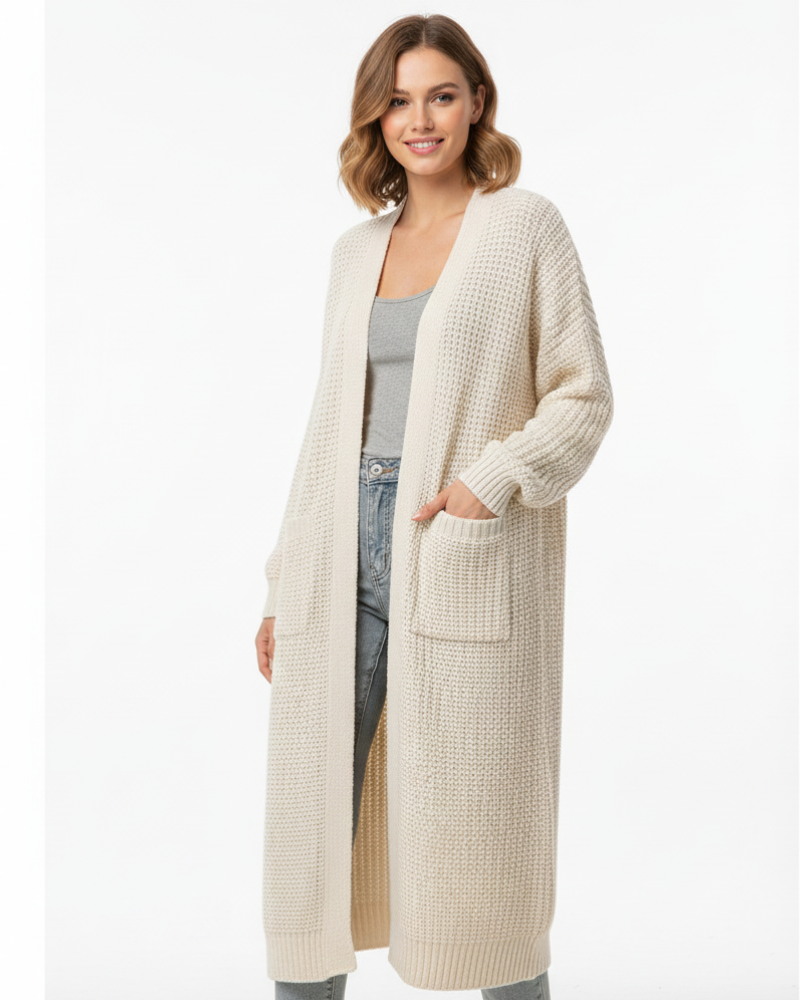 Erca Maglia Lunga da Donna – Cardigan Ampio Elegante per Primavera, Autunno e Inverno