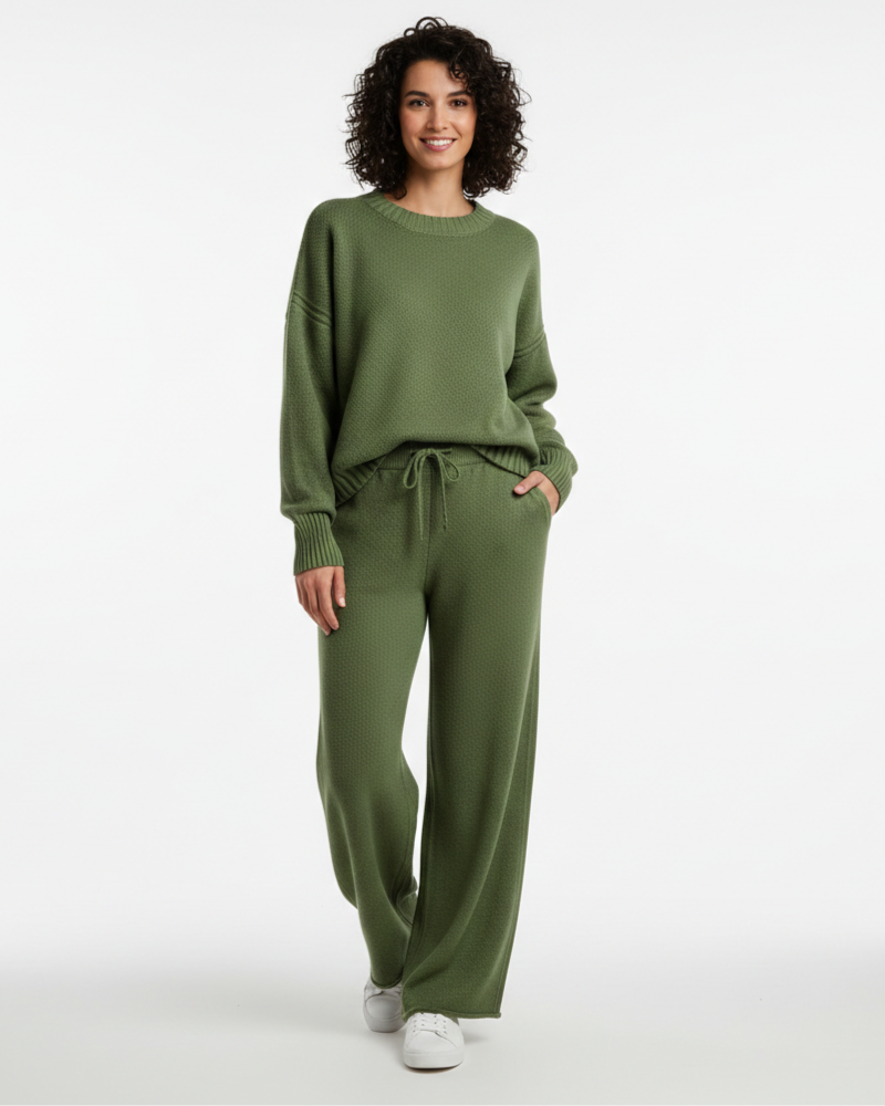 Hella Women's 2-Piece Set – Sweater & Wide-Leg Relaxed Fit Pants in Organic Polyester