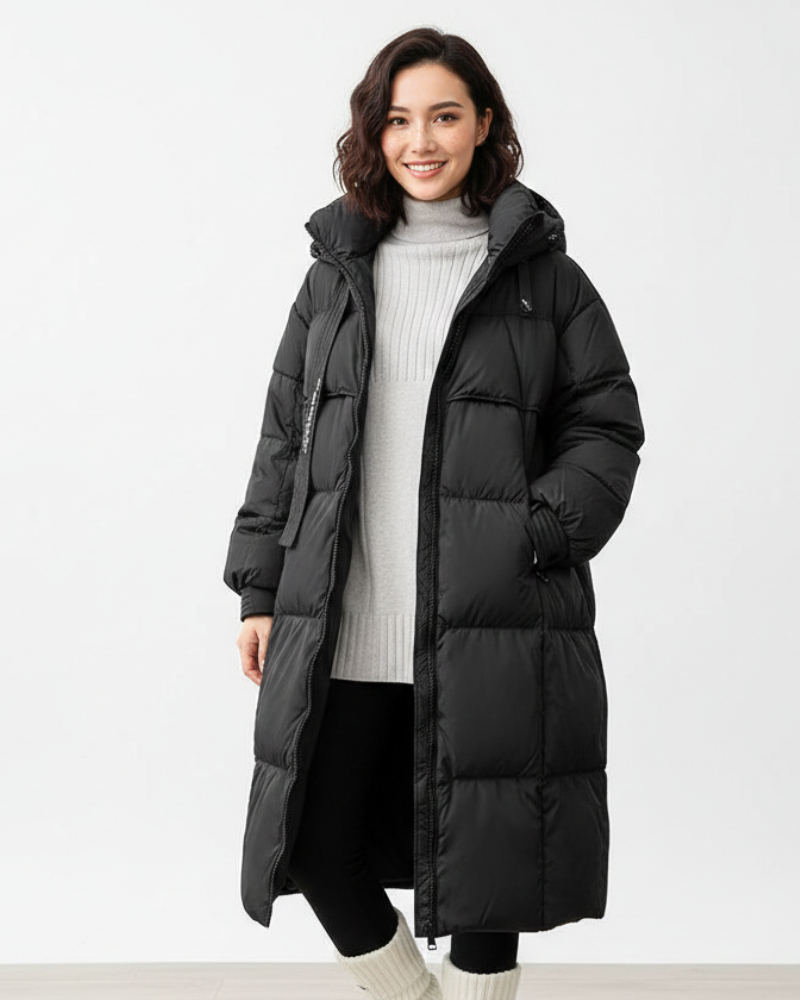 Laura Parka Lunga Donna – Cappotto Caldo con Cappuccio Taglio Relax & Silhouette Dritta
