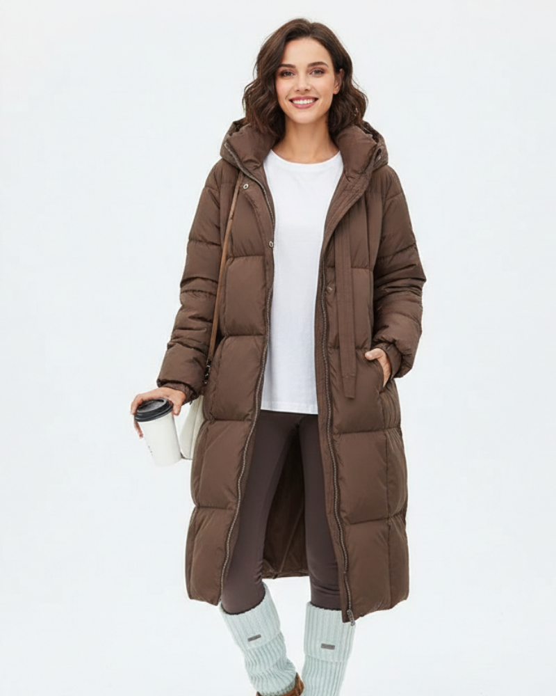 Laura Parka Lunga Donna – Cappotto Caldo con Cappuccio Taglio Relax & Silhouette Dritta