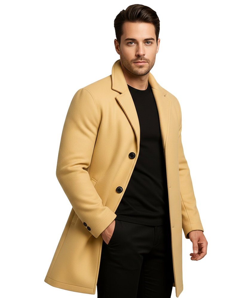 Ian Palton de iarnă pentru bărbați | Palton lung cu nasturi | Design rezistent la vânt și elegant
