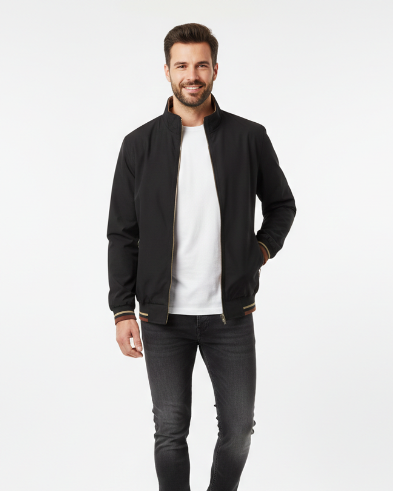 Caspian Chaqueta Ligera para Hombre – Cierre con Cremallera, Detalles en Contraste y Estilo Urbano