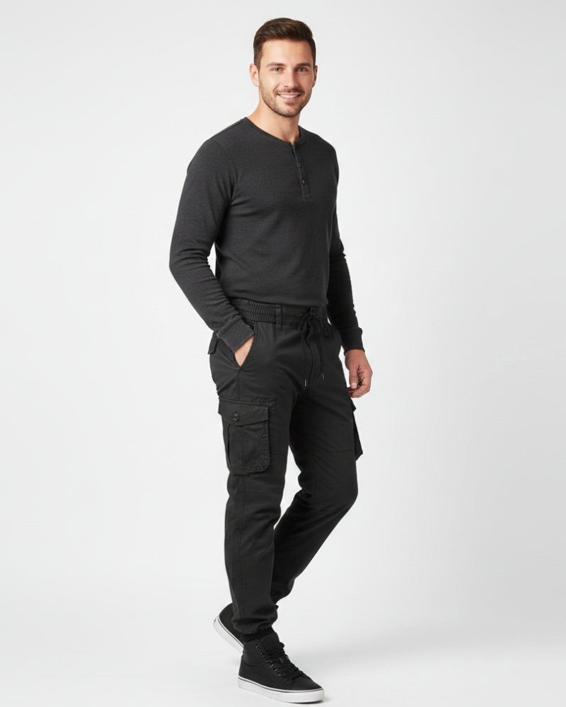 Theodore Pantalon Cargo Homme à Taille Élastique – Pantalon Casual Confortable