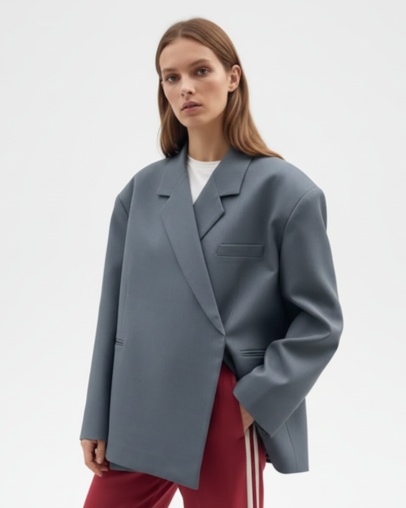 Blazer Sherry Oversize Feminino – Casaco Elegante de Corte Largo com Estilo Intemporal Moderno