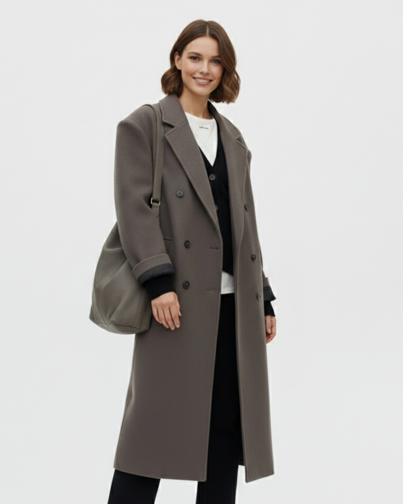Claudia Manteau Oversize Femme – Elegantní sako s dvojitým zapínáním a strukturovanými rameny