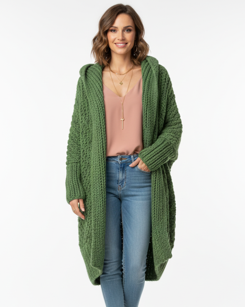 Cardigã Nora Inverno Mulher – Casaco Elegante e Quente com Design Moderno e Versátil