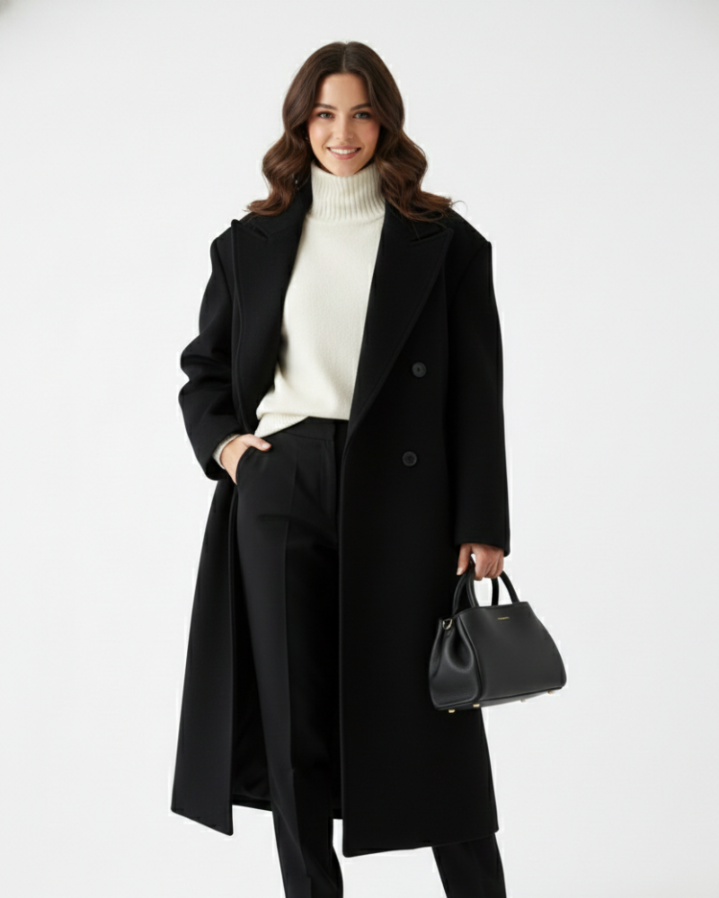 Claudia Manteau Oversize Femme – Elegantní sako s dvojitým zapínáním a strukturovanými rameny