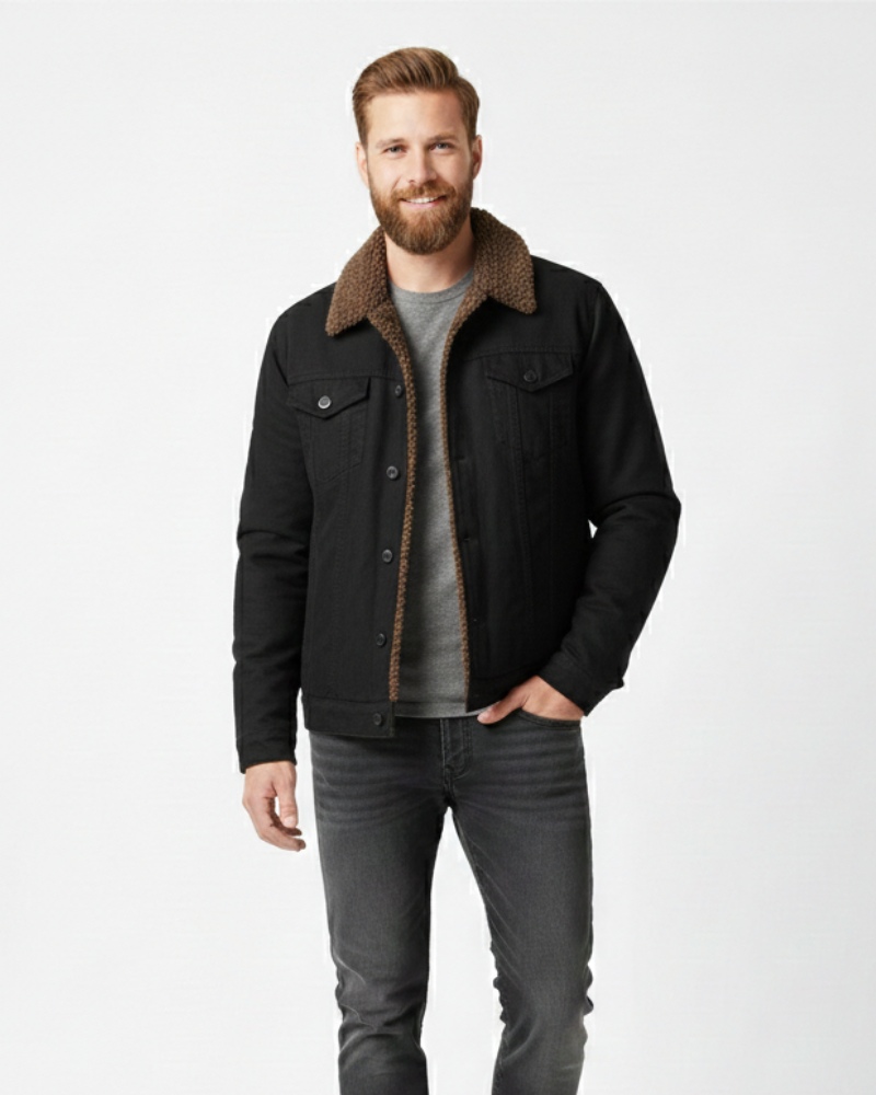 Morgan Casaco de Inverno Homem – Camisa Forrada a Pêlo com Bolsos e Botões de Pressão