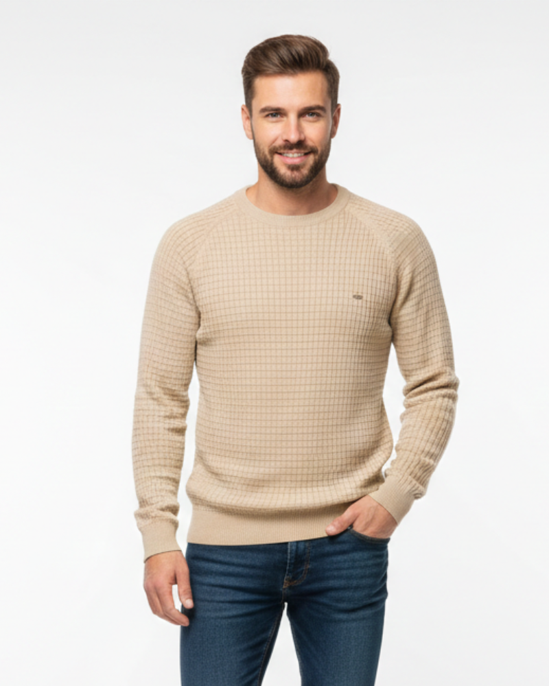 Nolan Pánský Svetr s Kulatým Výstřihem – Pohodlný Ležérní Pletený Svetr pro Každodenní Použití