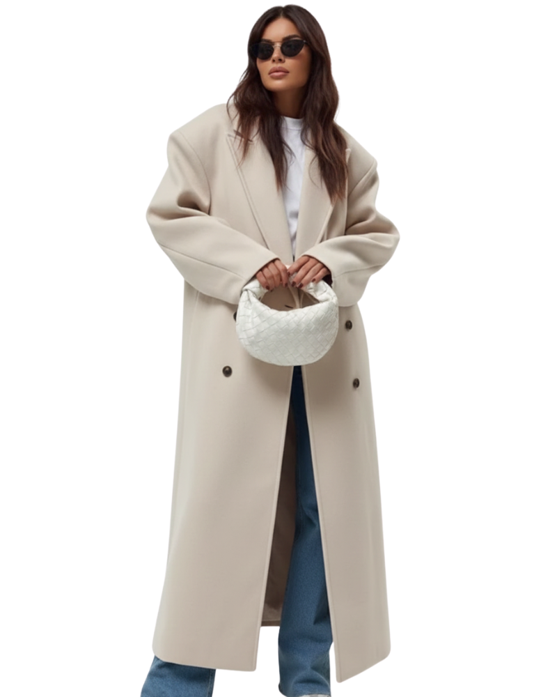 Claudia Manteau Oversize Femme – Elegantní sako s dvojitým zapínáním a strukturovanými rameny