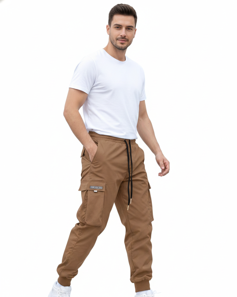 Davis Jogger Cargo Homme – Pantalon Casual Confortable avec Poches Latérales