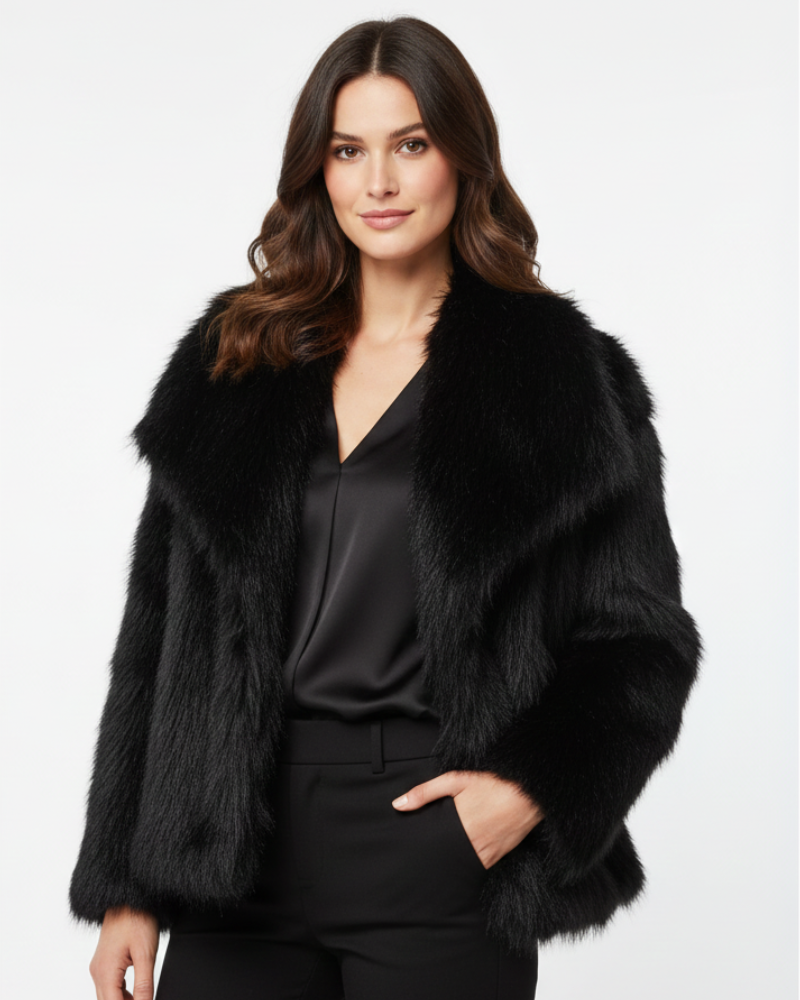 Julien Manteau de Piel Sintética para Mujer – Chaqueta de Invierno Suave y Cálida con Corte Casual Elegante