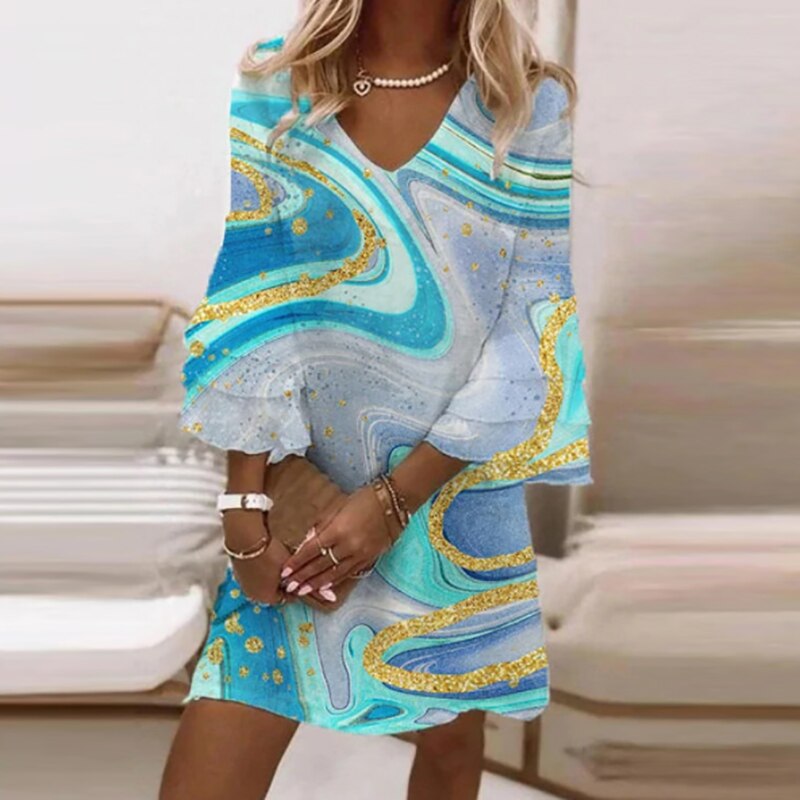 Anaïs Robe Femme – Imprimé Tendance et Coupe Flatteuse pour Confort et Style