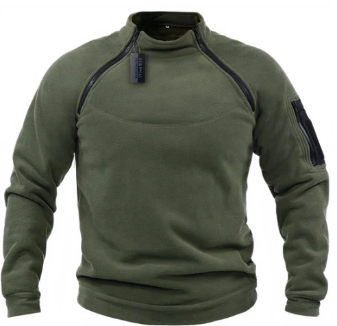 Mandric Pull Homme – Taktischer Fleece-Pullover mit versteckten Taschen & praktischen Schulterreißverschlüssen