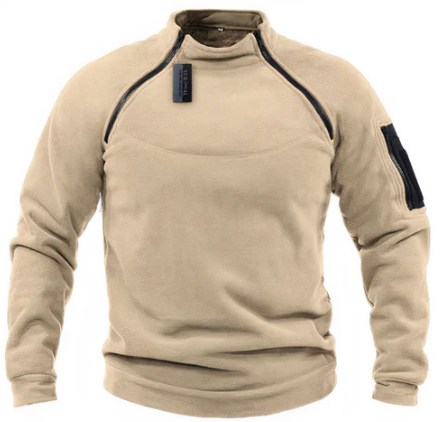 Mandric Pull Homme – Taktischer Fleece-Pullover mit versteckten Taschen & praktischen Schulterreißverschlüssen