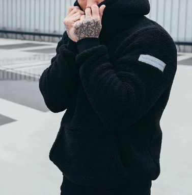 Aelfwine Sudadera con Capucha Hombre – Hoodie Suave en Polar con Bolsillo Canguro y Forro Cómodo