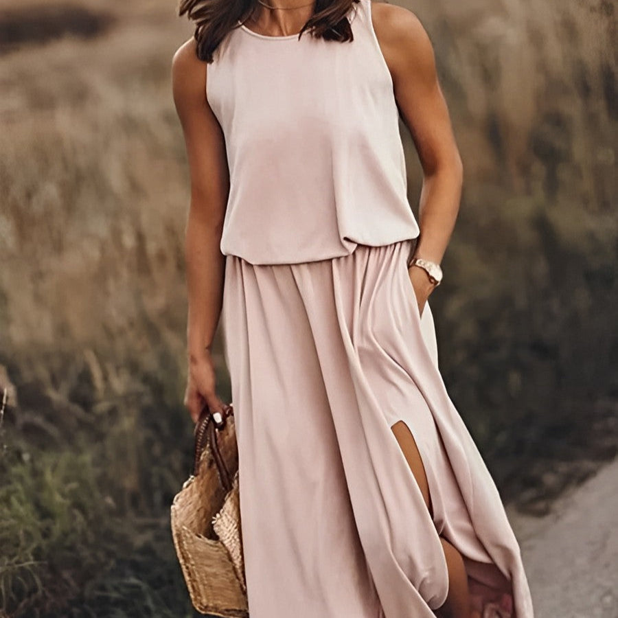 Gianna Long Dress Woman – Retro Sleeveless Dress with Airy Cut & Summer Style