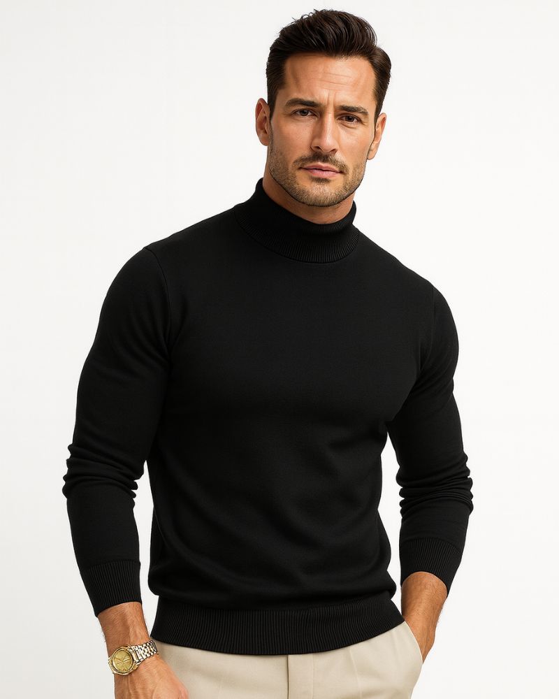 Leonardo Pull Col Roulé Homme – Maille Douce Premium au Style Moderne et Élégant