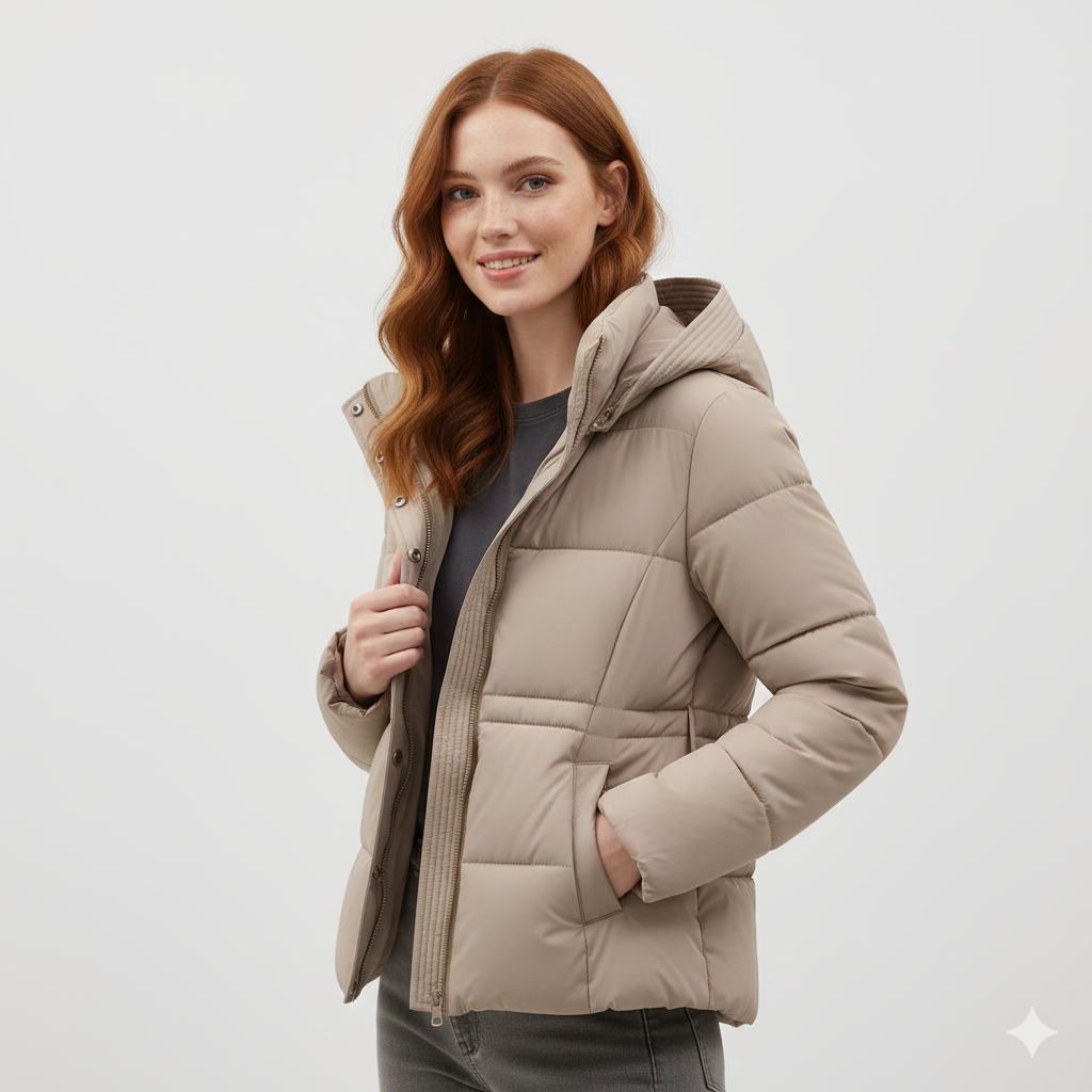 Leyna Doudoune Mujer – Abrigo Ceñido con Capucha Caliente y Corte Elegante