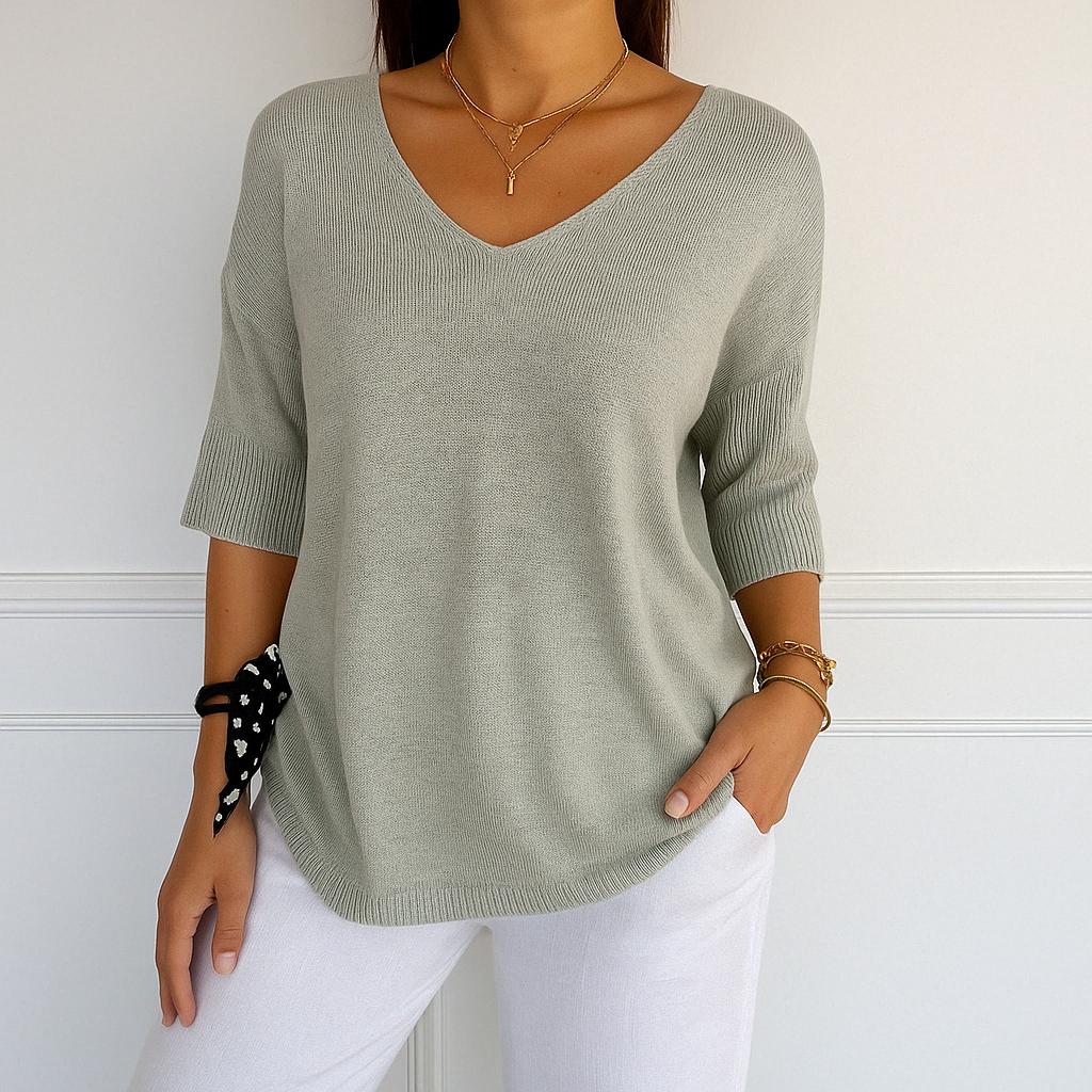 Coraline Pull Col V Femme – Feinstrick, weich & elegant für einen raffinierten Stil