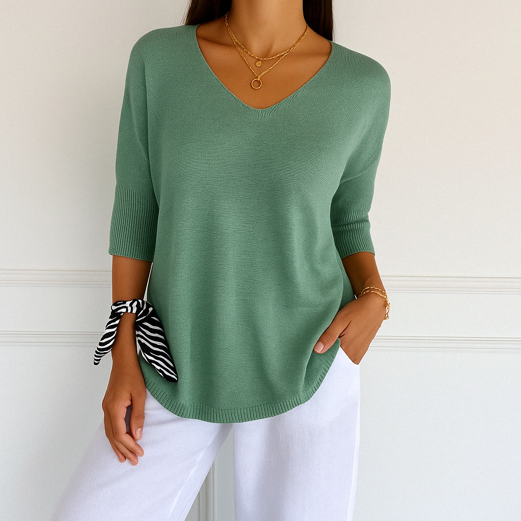 Coraline Pull Col V Femme – Feinstrick, weich & elegant für einen raffinierten Stil