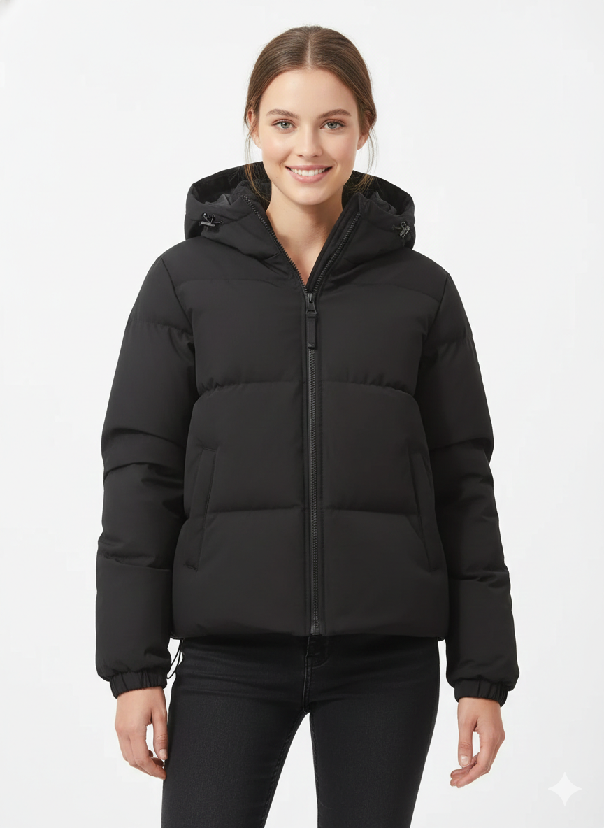 Lilah Casaco Acolchoado Feminino Leve com Capuz – Corte Elegante e Calor Moderno