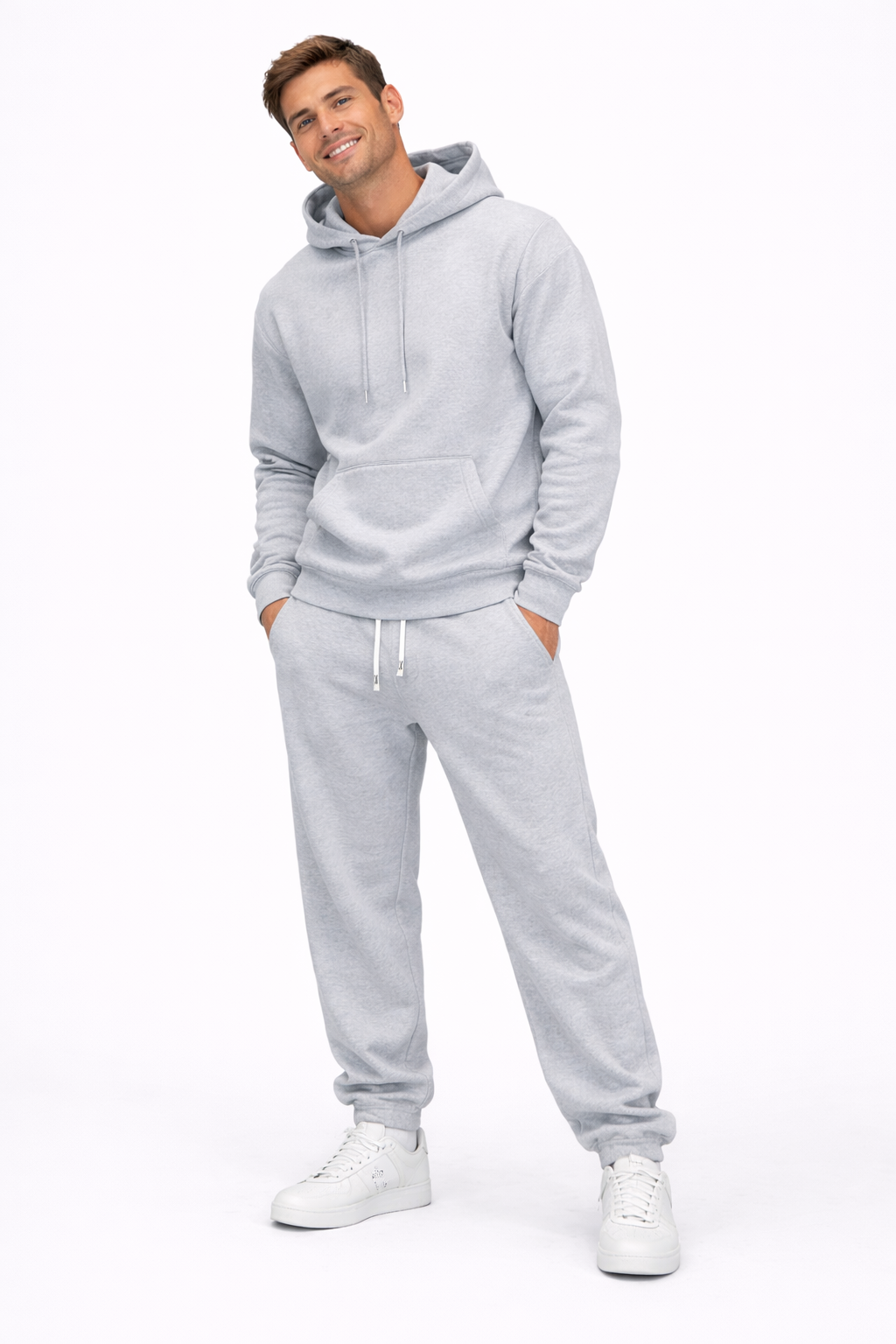 Luca Men's Solid Sport Set – Hoodie with Hood & Comfortable Polyester Jogger