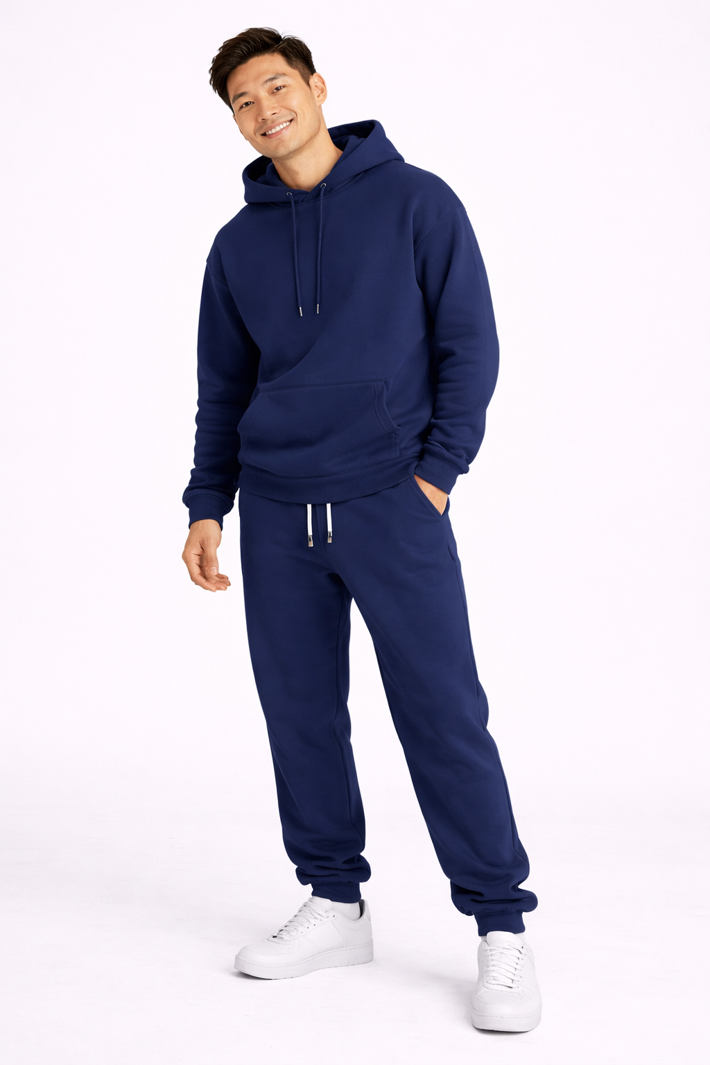 Luca Men's Solid Sport Set – Hoodie with Hood & Comfortable Polyester Jogger