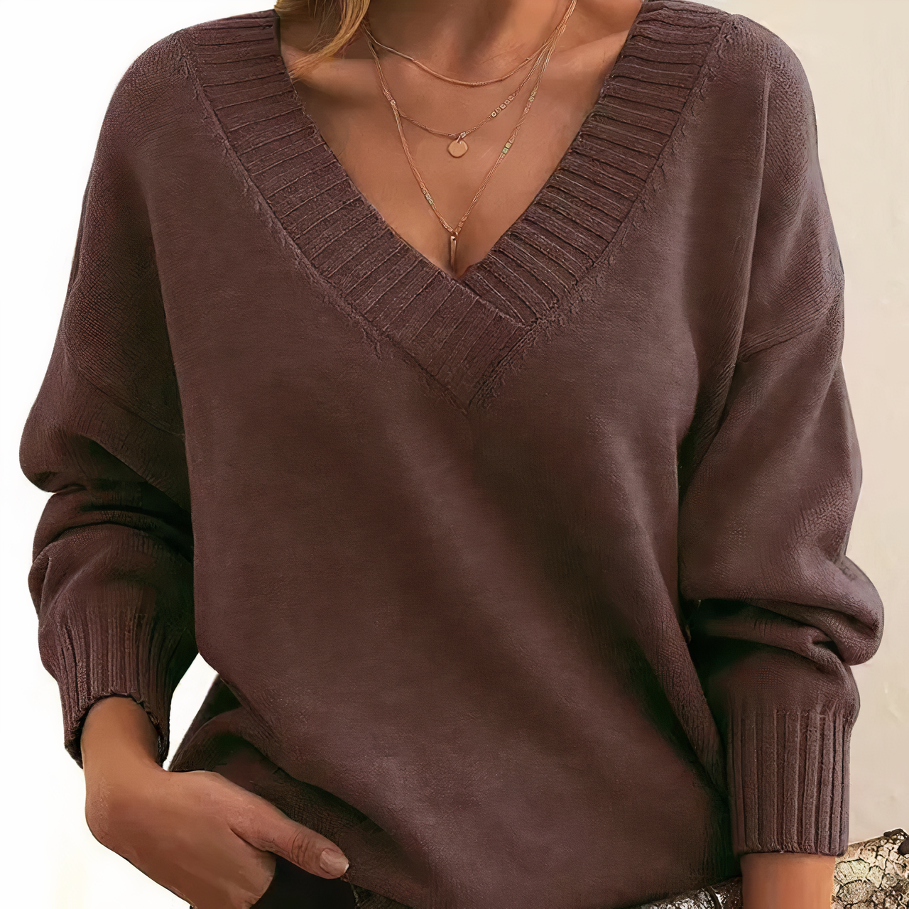 Zeyann Maglione in cachemire con scollo a V da donna – 100% cachemire premium con taglio morbido, caldo e classico