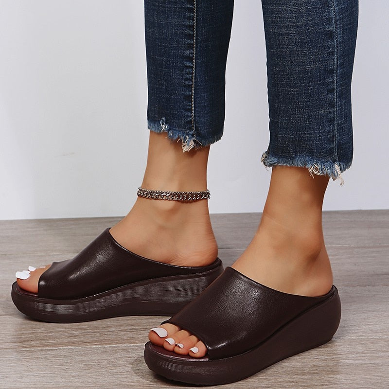 Eliana Sandalen Dames – Comfortabele Wedges met Open Teen & Ademend Zomers Design