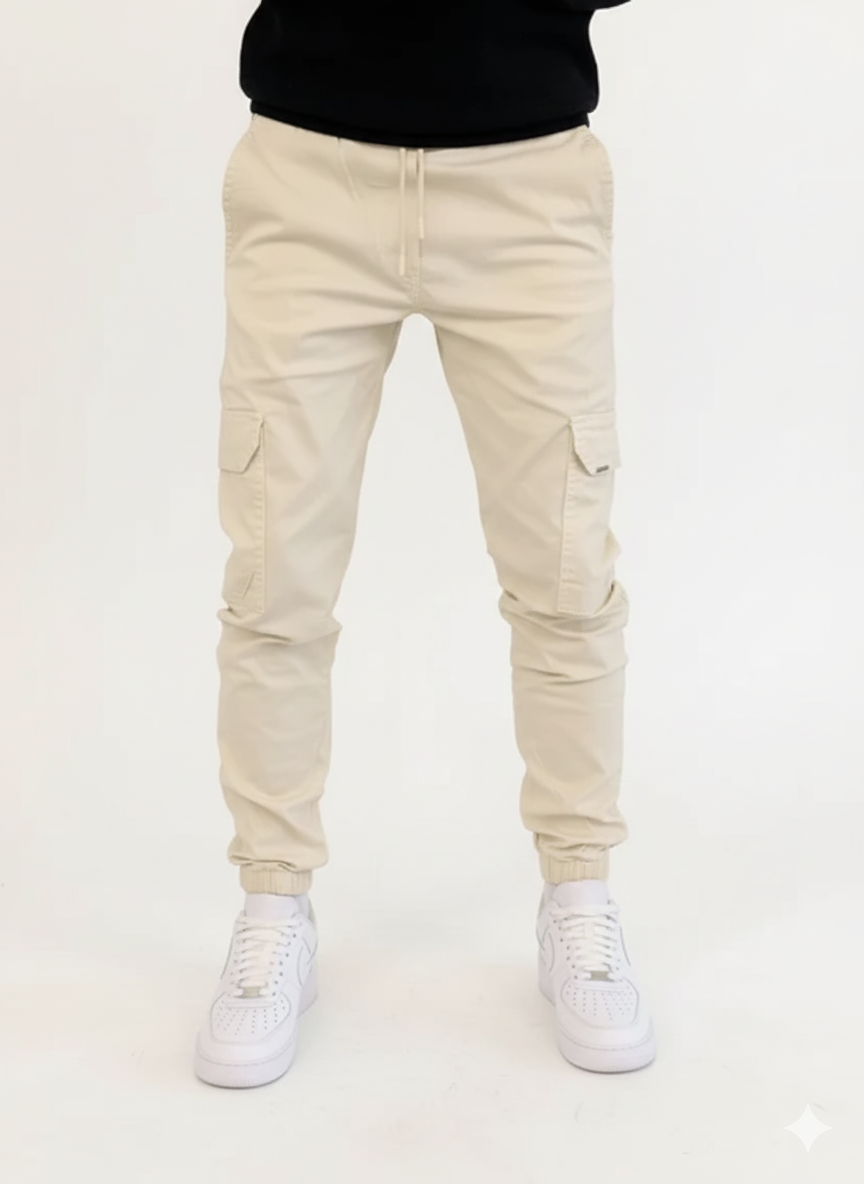 Mariano Cargo Bukser til Mænd – Lange Jogger med Elastisk Talje, Cargo Lommer & Moderne Pasform