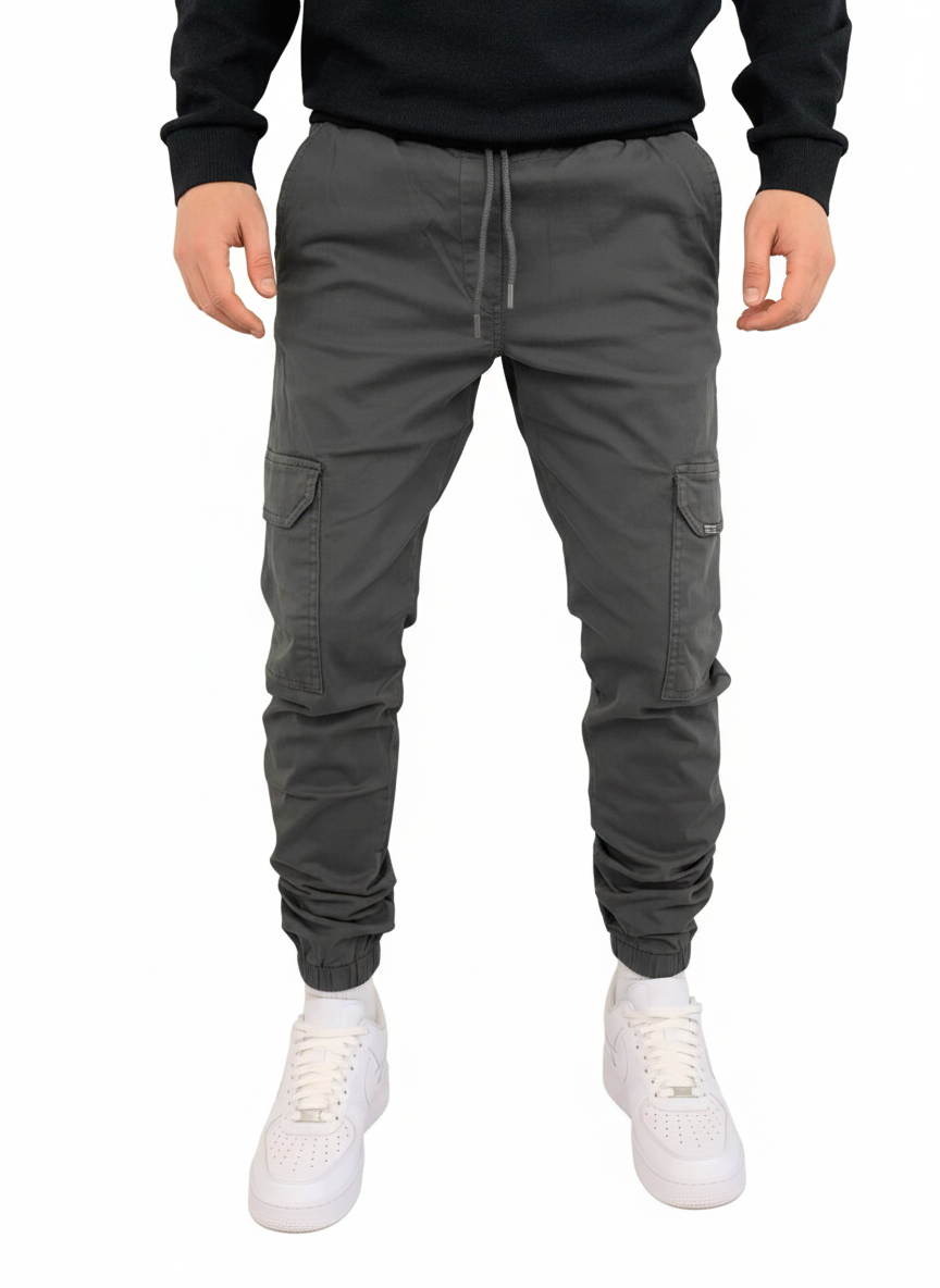 Mariano Cargo Bukser til Mænd – Lange Jogger med Elastisk Talje, Cargo Lommer & Moderne Pasform