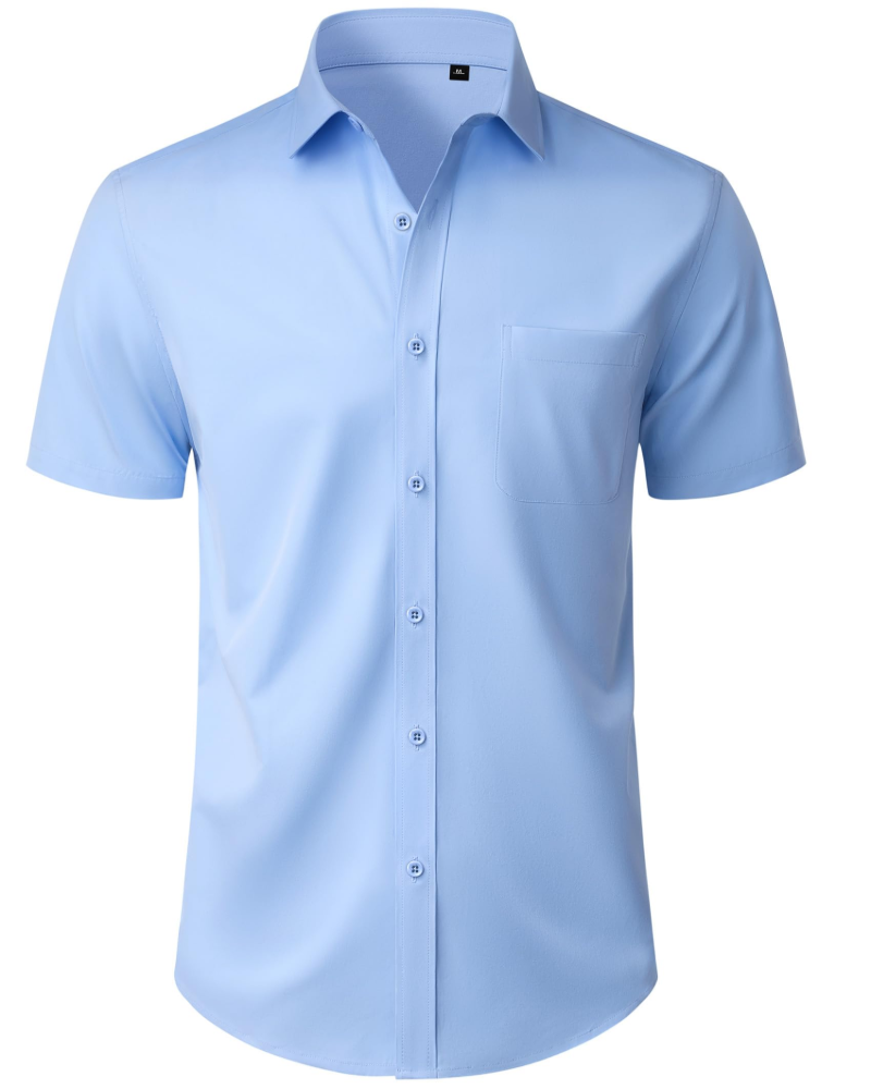 Thomas Skjorte Herre – Kortermet Skjorte Uten Stryk, Regular Fit & Lomme