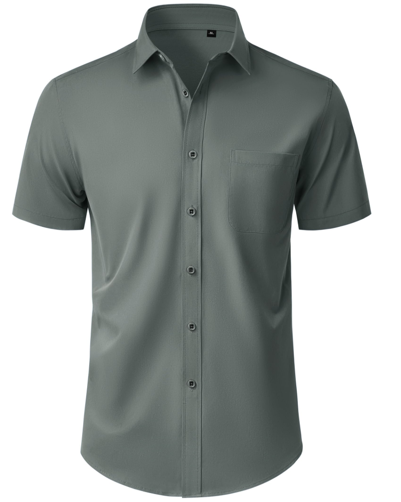 Thomas Skjorte Herre – Kortermet Skjorte Uten Stryk, Regular Fit & Lomme