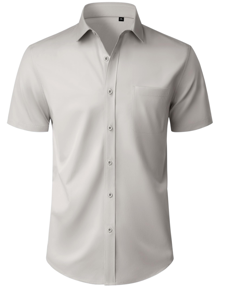 Thomas Skjorte Herre – Kortermet Skjorte Uten Stryk, Regular Fit & Lomme