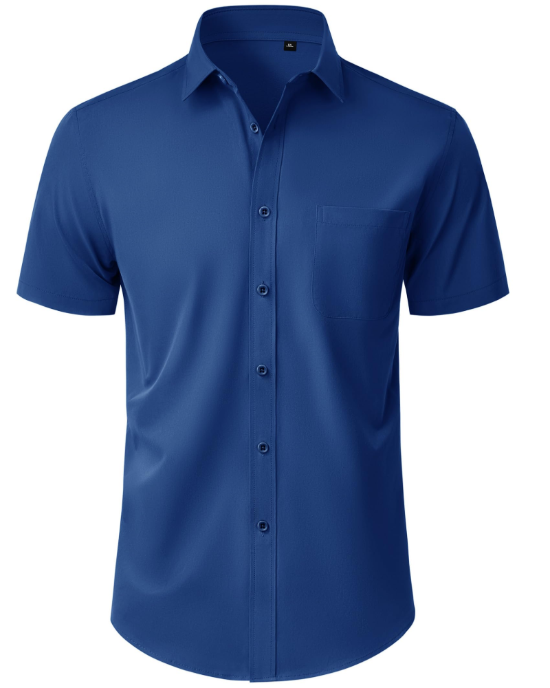 Thomas Skjorte Herre – Kortermet Skjorte Uten Stryk, Regular Fit & Lomme