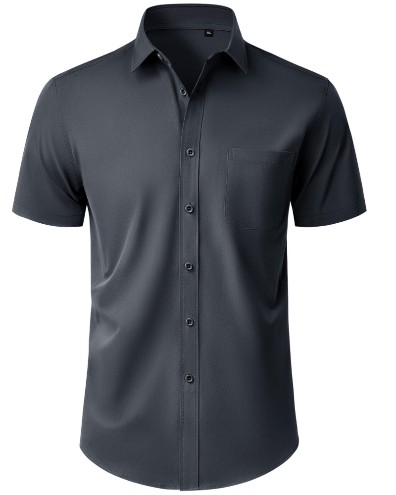 Thomas Skjorte Herre – Kortermet Skjorte Uten Stryk, Regular Fit & Lomme