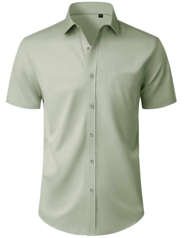 Thomas Skjorte Herre – Kortermet Skjorte Uten Stryk, Regular Fit & Lomme